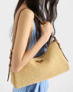 Prada Aimée large crochet and leather bag - Image 2