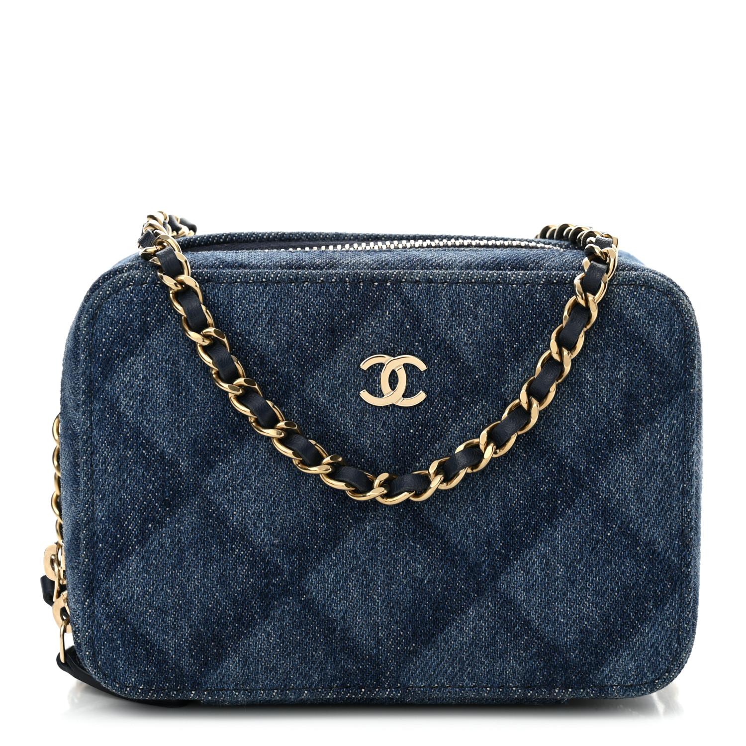 Printed Denim CC Camera Case Blue11 Printed Denim CC Camera Case Blue - Image 1