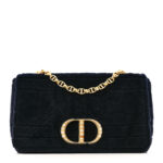 Rabbit Fur Alligator Crystal Cannage Medium Caro Bag Navy