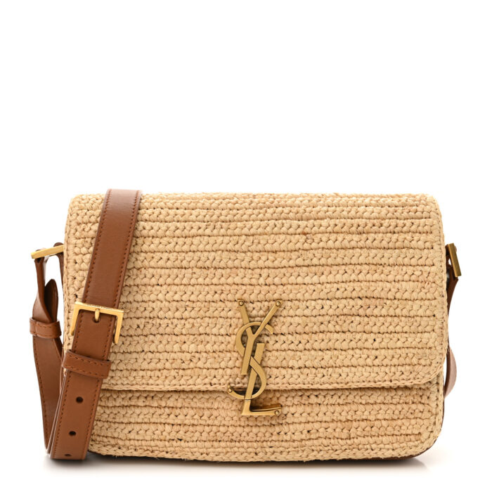 Raffia Calfskin Medium Monogram Solferino Satchel - Image 1