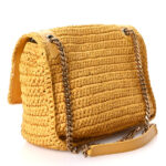 Raffia Calfskin Monogram Medium Niki Chain Satchel Wheat - Image 3
