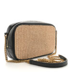 Raffia Canvas Monogram Mini Lou Camera Bag Beige Black - Image 3