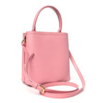 Saffiano City Calf Heart & Flower Small Panier Bucket Bag Pink Red - Image 3
