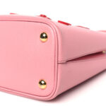 Saffiano City Calf Heart & Flower Small Panier Bucket Bag Pink Red - Image 9