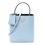Saffiano Cuir Calfskin Medium Panier Bucket Bag Astrale Blue - Image 4