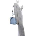 Saffiano Cuir Calfskin Medium Panier Bucket Bag Astrale Blue - Image 2