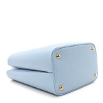 Saffiano Cuir Calfskin Medium Panier Bucket Bag Astrale Blue - Image 5