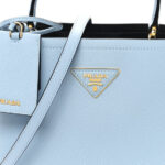 Saffiano Cuir Calfskin Medium Panier Bucket Bag Astrale Blue - Image 8