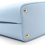 Saffiano Cuir Calfskin Medium Panier Bucket Bag Astrale Blue - Image 9