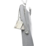 Saffiano Cuir Calfskin Small Monochrome Top Handle Tote White - Image 2