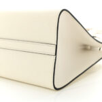 Saffiano Cuir Calfskin Small Monochrome Top Handle Tote White - Image 11