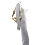 Saffiano Lux Triangle Shoulder Bag Platino - Image 2