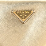 Saffiano Lux Triangle Shoulder Bag Platino - Image 5