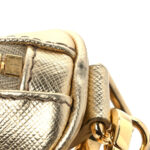 Saffiano Lux Triangle Shoulder Bag Platino - Image 12