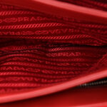 Saffiano Tessuto Nylon Chain Shoulder Bag Rosso - Image 7