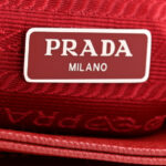 Saffiano Tessuto Nylon Chain Shoulder Bag Rosso - Image 9