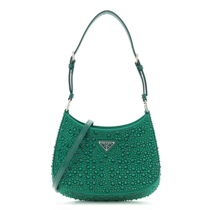 Satin Crystal Cleo Adjustable Strap Shoulder Bag Mango - Image 1