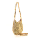 Satin Crystal Cleo Adjustable Strap Shoulder Bag Platino - Image 3