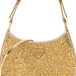 Satin Crystal Cleo Adjustable Strap Shoulder Bag Platino - Image 9