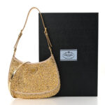 Satin Crystal Cleo Adjustable Strap Shoulder Bag Platino - Image 4