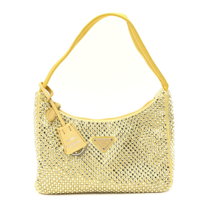 Satin Crystal Mini Re-Edition 2000 Bag Ananas - Image 1