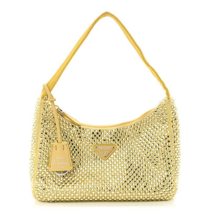 Satin Crystal Mini Re-Edition 2000 Bag Ananas - Image 1