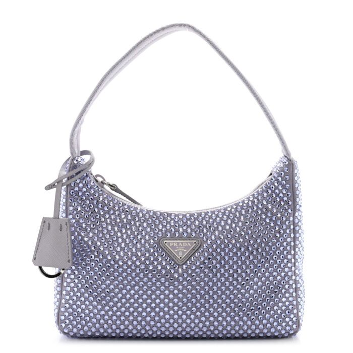 Satin Crystal Mini Re-Edition 2000 Bag Glicine - Image 1