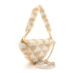 Shearling Symbole Mini Triangle Bag Ecru White - Image 3