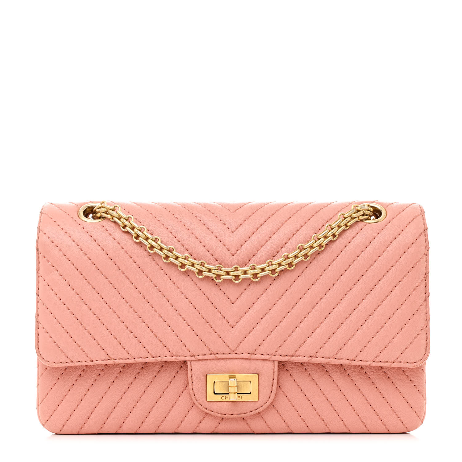 Sheepskin Chevron Quilted 2.55 Reissue 225 Flap Light Pink12 Sheepskin Chevron Quilted 2.55 Reissue 225 Flap Light Pink - Image 1