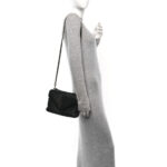 Sheepskin Matelasse Chevron Monogram Medium College Bag Black - Image 2