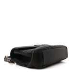 Sheepskin Matelasse Chevron Monogram Medium College Bag Black - Image 4