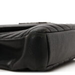 Sheepskin Matelasse Chevron Monogram Medium College Bag Black - Image 8