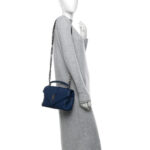Sheepskin Matelasse Chevron Monogram Medium College Bag Blue Charron - Image 2