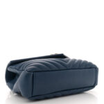 Sheepskin Matelasse Chevron Monogram Medium College Bag Blue Charron - Image 4