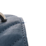 Sheepskin Matelasse Chevron Monogram Medium College Bag Blue Charron - Image 11