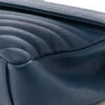 Sheepskin Matelasse Chevron Monogram Medium College Bag Blue Charron - Image 12