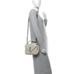 Sheepskin Matelasse Chevron Monogram Medium College Bag Crema Soft - Image 2