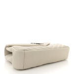 Sheepskin Matelasse Chevron Monogram Medium College Bag Crema Soft - Image 5