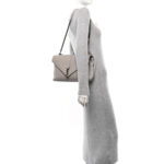 Sheepskin Matelasse Large Monogram College Satchel Light Grey - Image 2