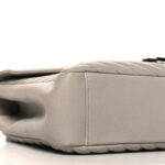 Sheepskin Matelasse Large Monogram College Satchel Light Grey - Image 10