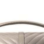 Sheepskin Matelasse Large Monogram College Satchel Light Grey - Image 13