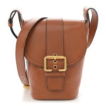 Shiny Calfskin Mini Saddle Bag Clay Brown - Image 4