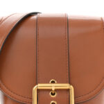 Shiny Calfskin Mini Saddle Bag Clay Brown - Image 9