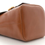 Shiny Calfskin Mini Saddle Bag Clay Brown - Image 10