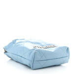 Shiny Calfskin Quilted Mini Chanel 22 Light Blue - Image 3