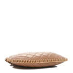 Shiny Crumpled Lambskin Quilted Large Trendy Chain Around Hobo Dark Beige - Image 9