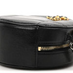 Shiny Goatskin Quilted Chanel 19 Round Clutch With Chain Black - Image 7