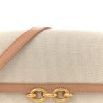 Smooth Calfskin Cotton Canvas Le Maillon Satchel Natural Beige - Image 7
