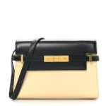Smooth Calfskin Manhattan Shoulder Bag Black Beige - Image 3