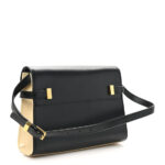 Smooth Calfskin Manhattan Shoulder Bag Black Beige - Image 5